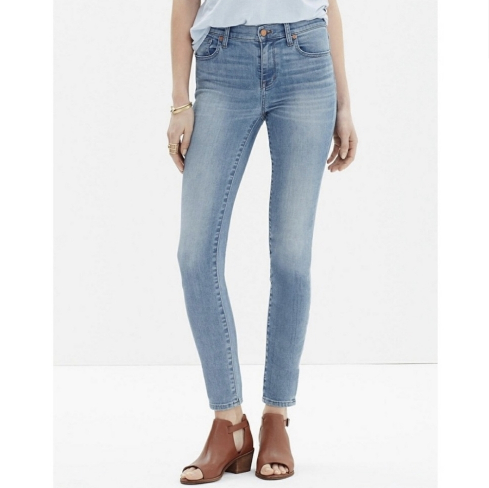 MADEWELL High Riser Crop Mazzy Wash Skinny Denim Stretch Jeans Womens Size 27
